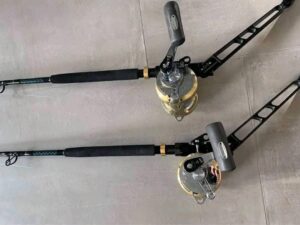 Pair of Shimano Tiagra 50W 2‑Speed Reels on Connelly Trolling Rods with Winthrop Adjustable Butts - Image 5