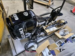 New Suzuki 60HP Four-Stroke Outboard with Big Tiller Arm
